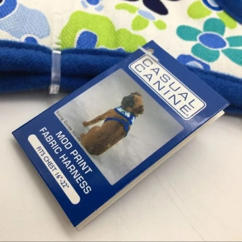 Dog Harness Casual Canine Mod Print Pet Collar Size Medium 16”-22” NEW